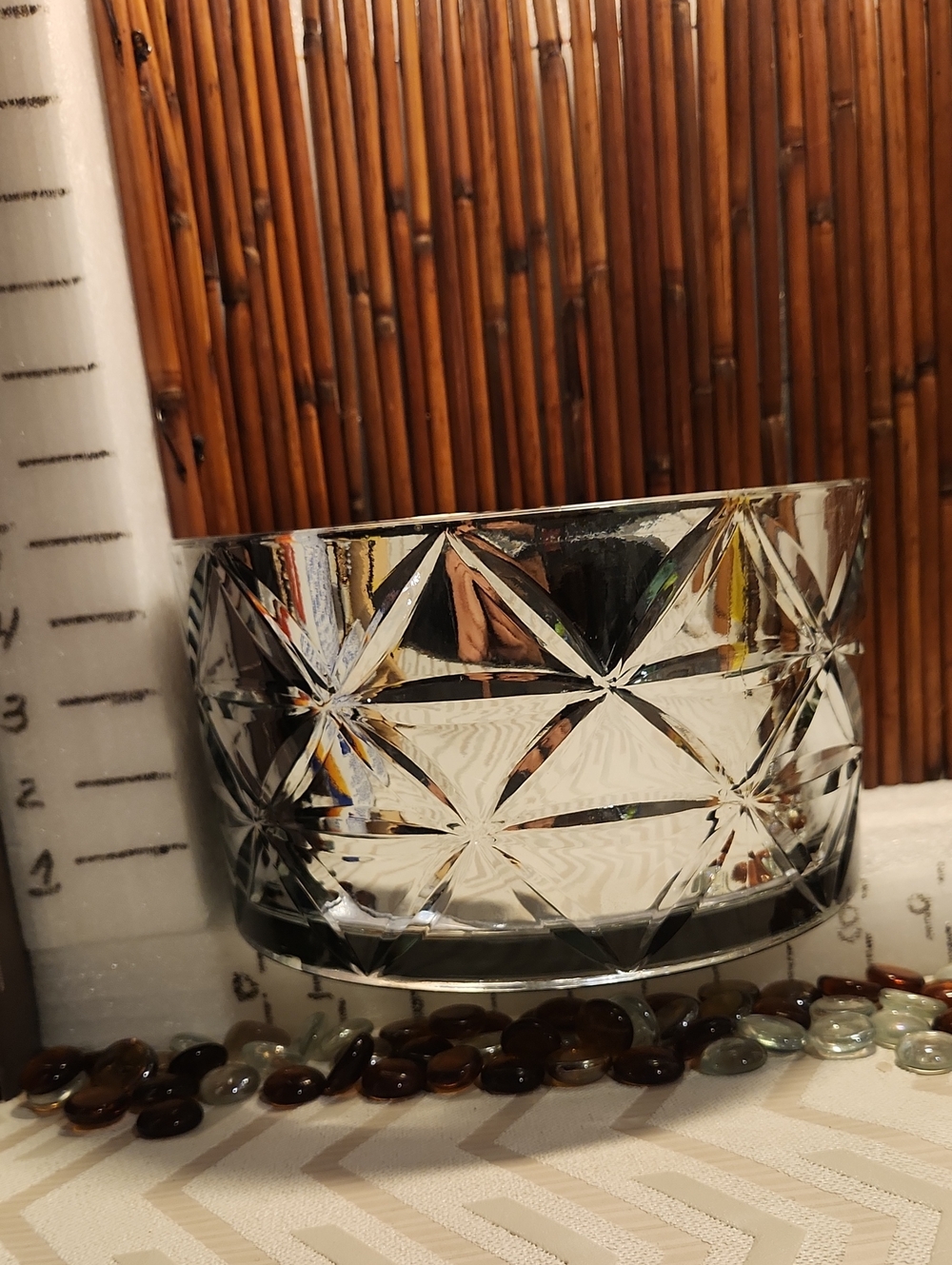 Clear Faceted Glass Accent Vase - Clear